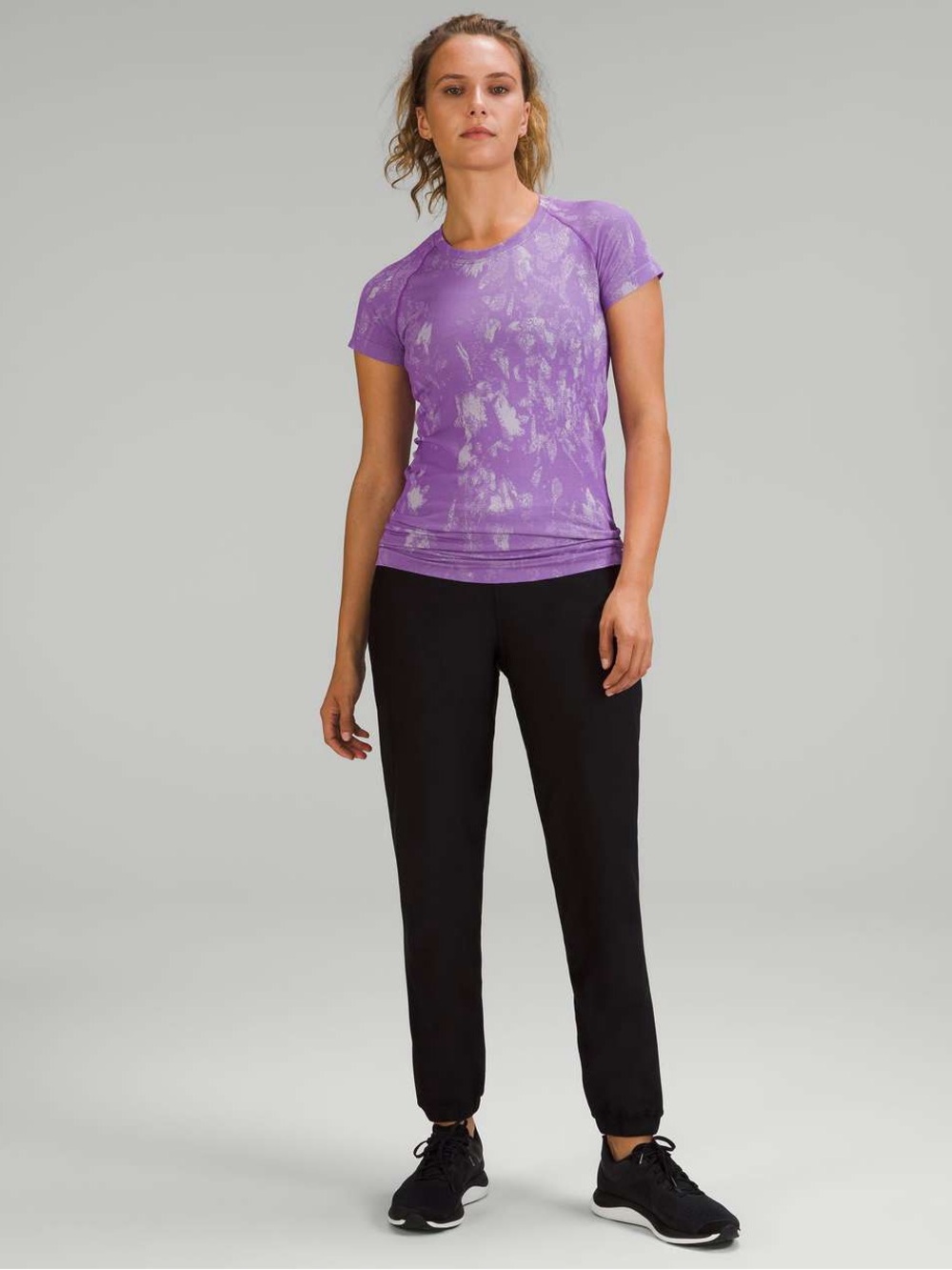 Lululemon Swiftly Tech Short Sleeve 2.0 Swirl Cloud Purple White